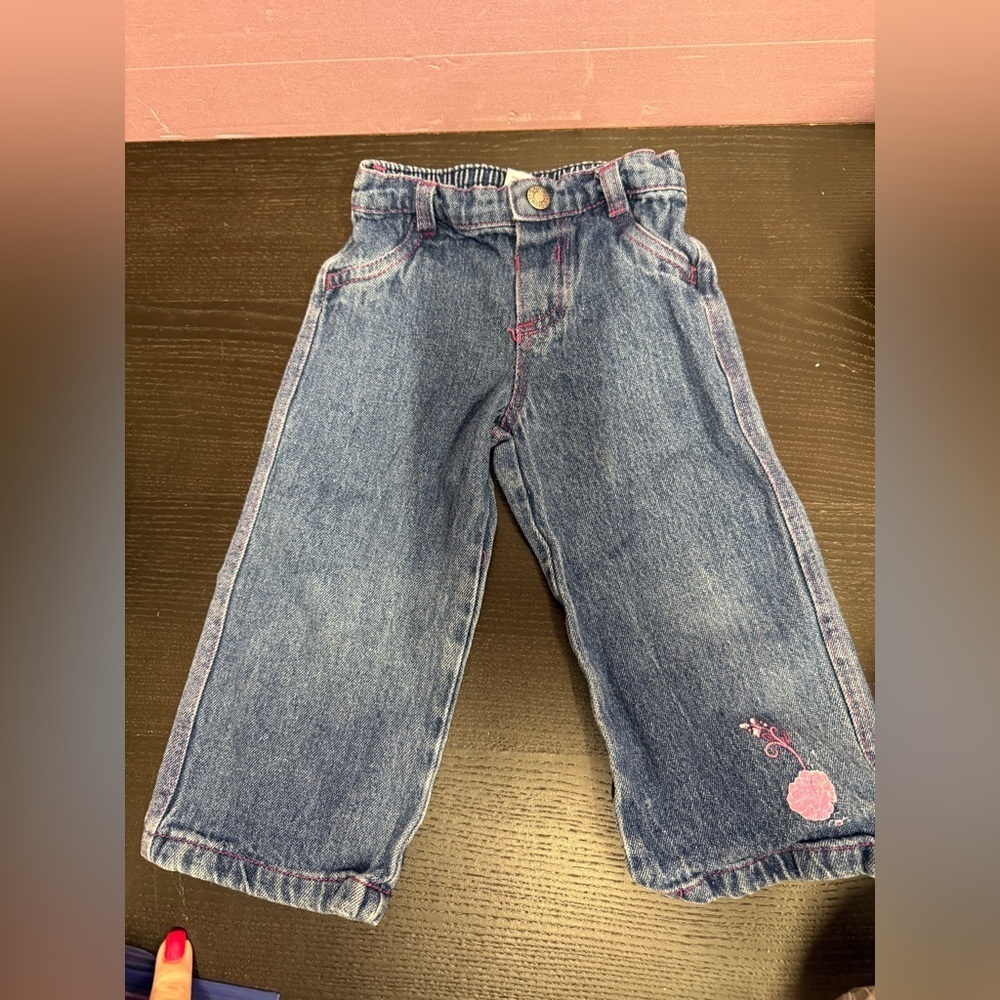 Disney Princess 2009 Vintage Kids Sz 24 months Denim Jeans Embroidered Detail